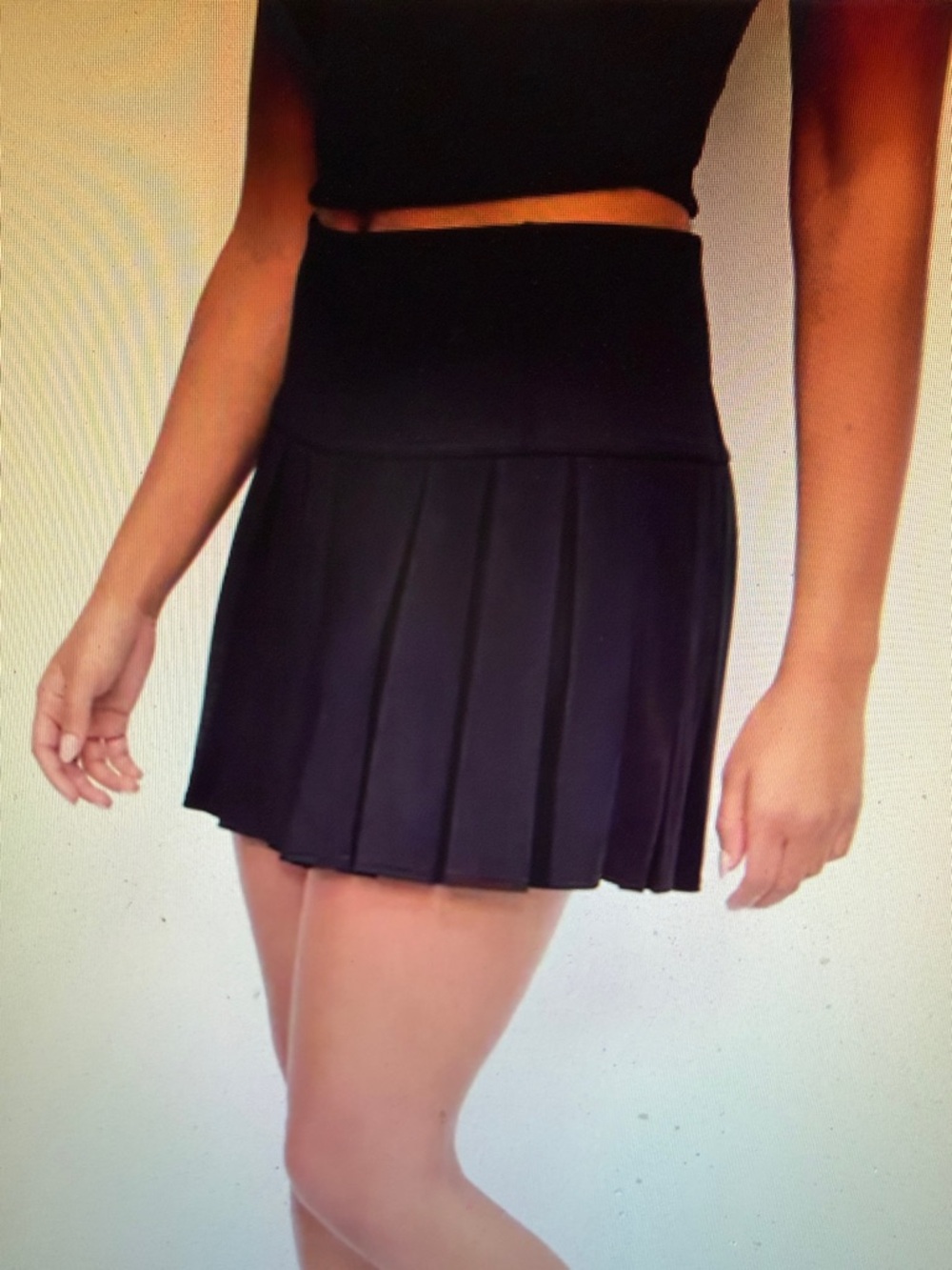 DKNY Black Pleated Mini Skirt